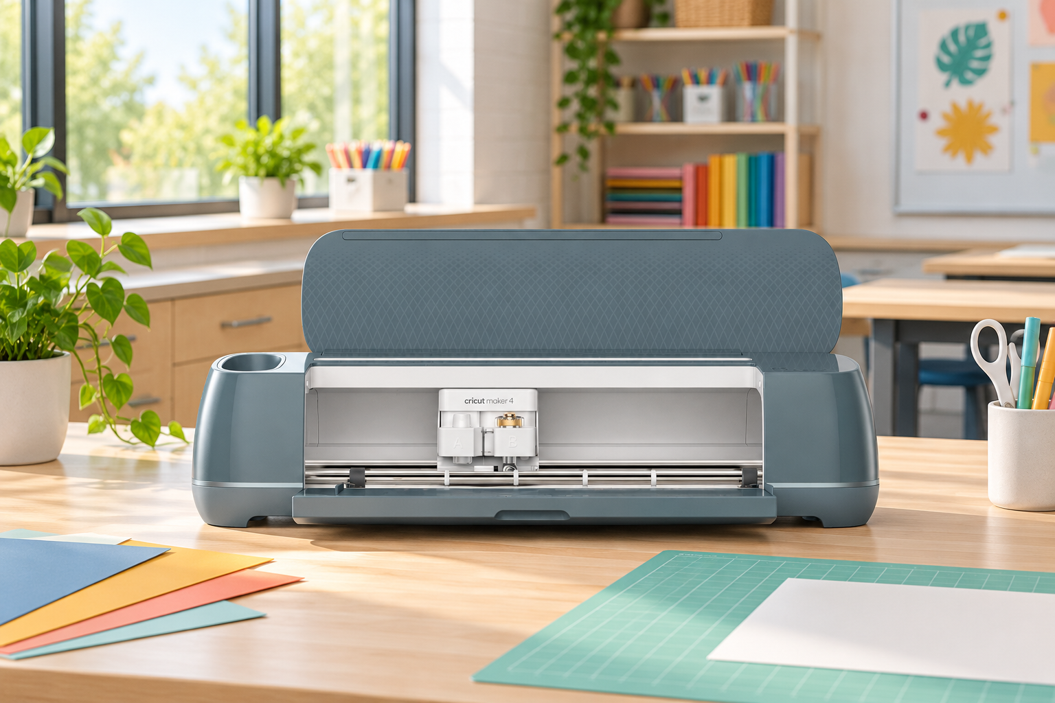 Imatge il·lustrativa d’un plotter de tall en una aula